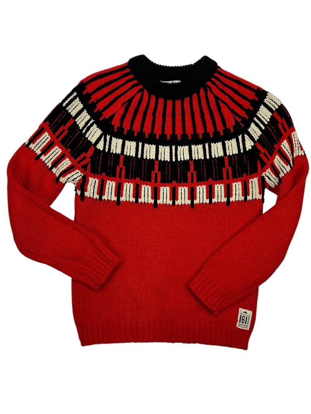 Scotch & Soda Boy's Fair Isle Sweater 10 140 Red Crewneck Long Sleeve